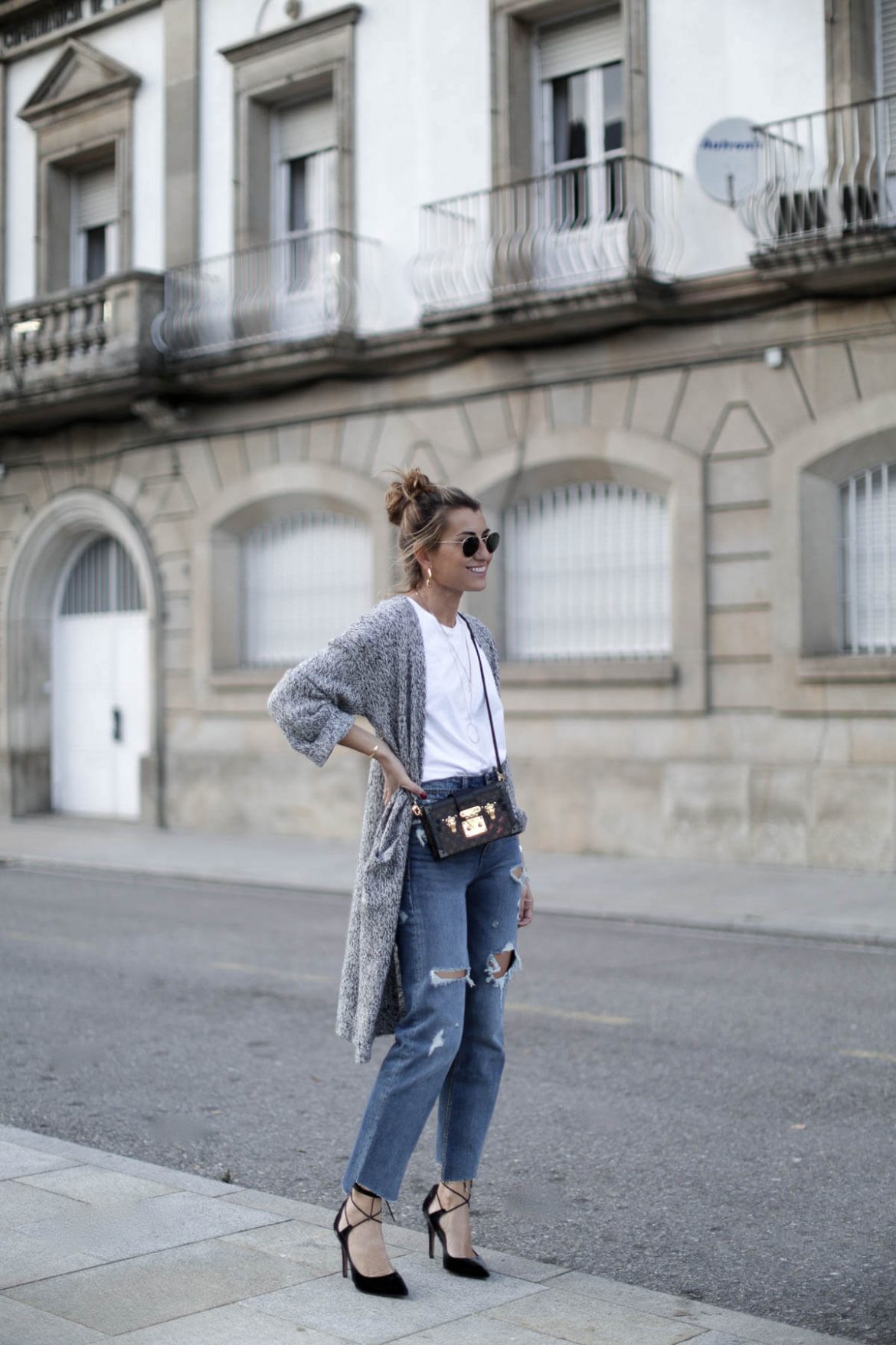 look wasted jeans con zapatos de salon pura lopez