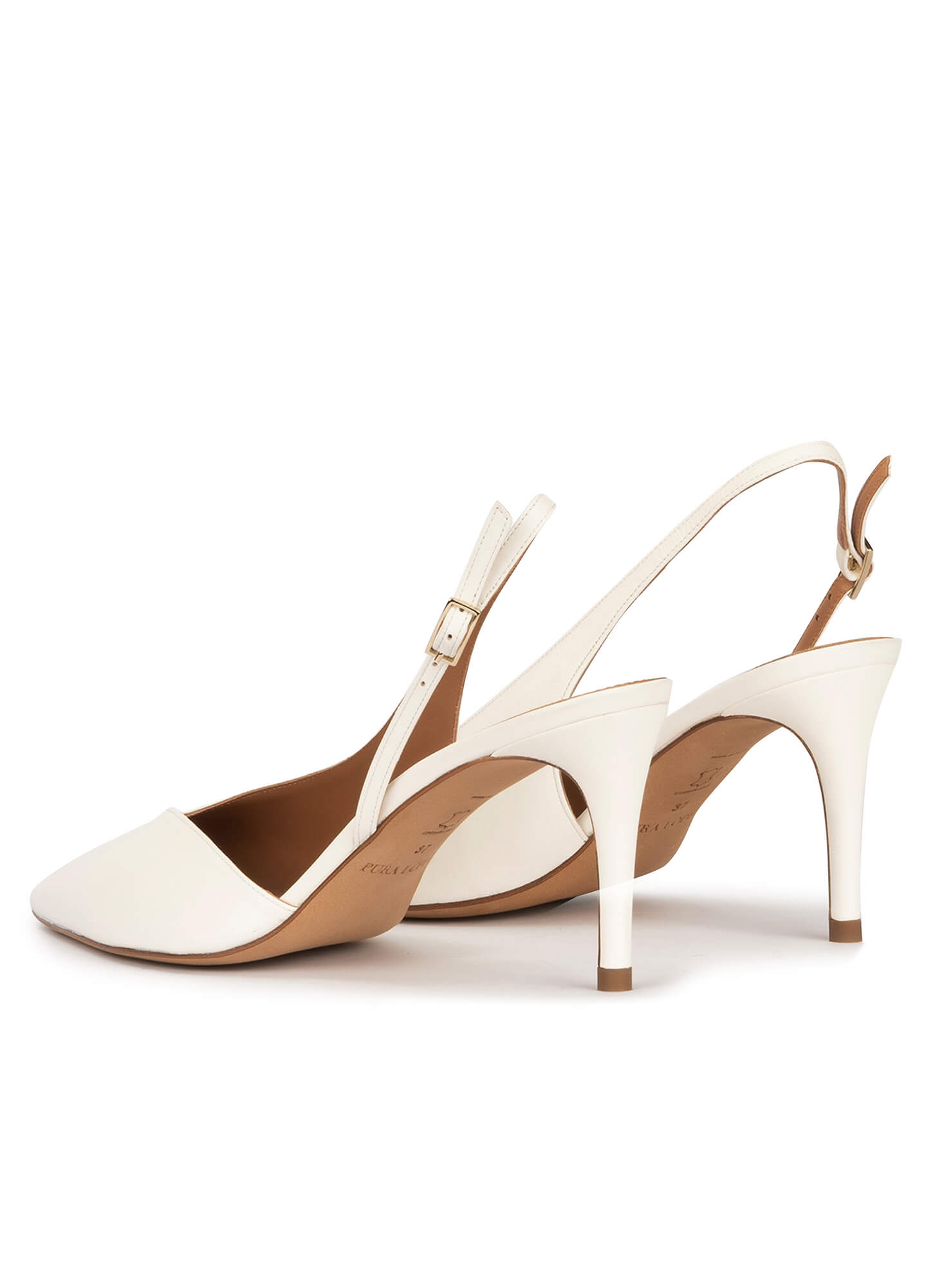 white pointed toe slingback