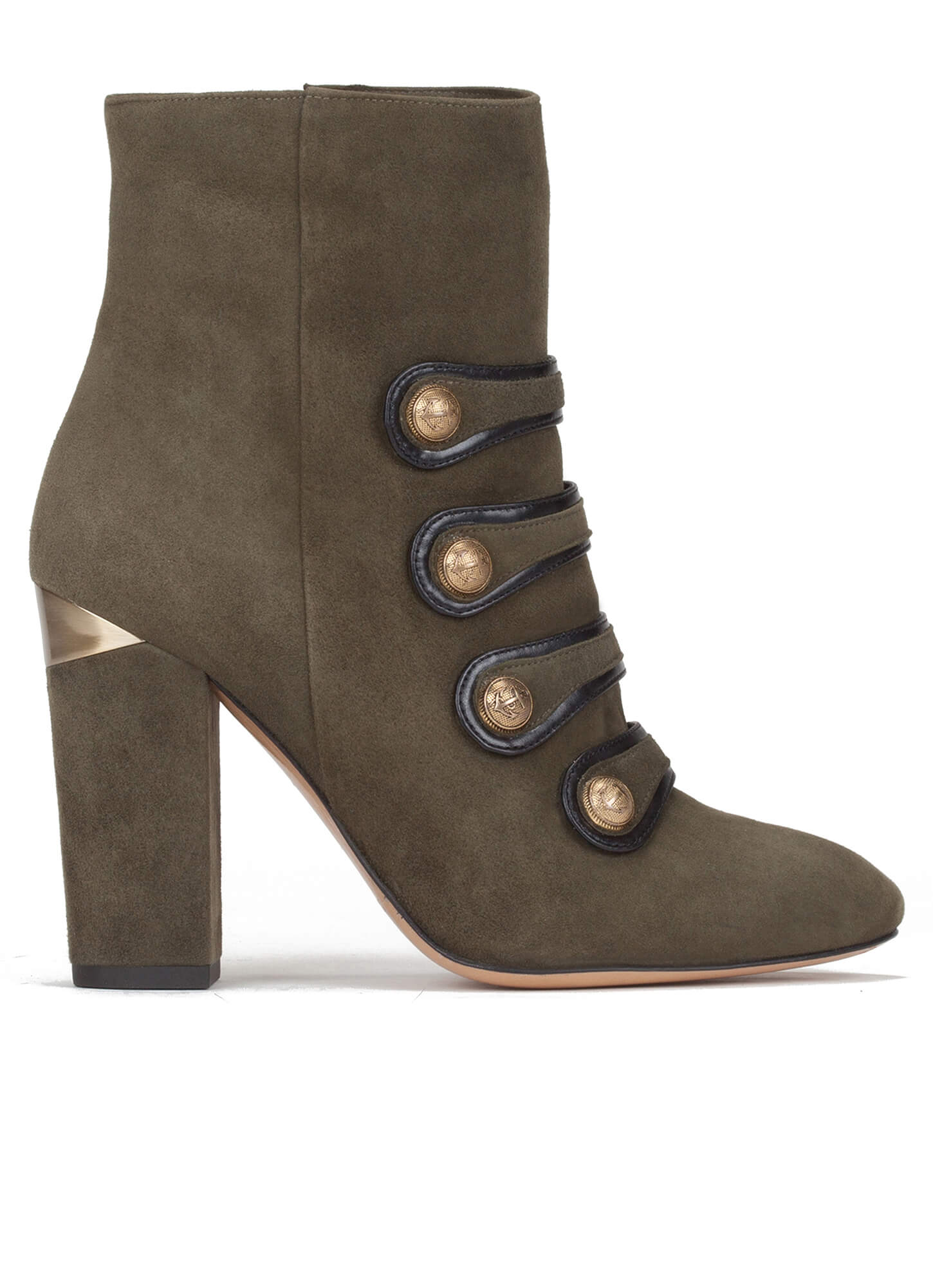 green platform ankle boots