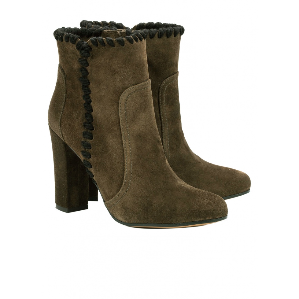 army green high heel shoes