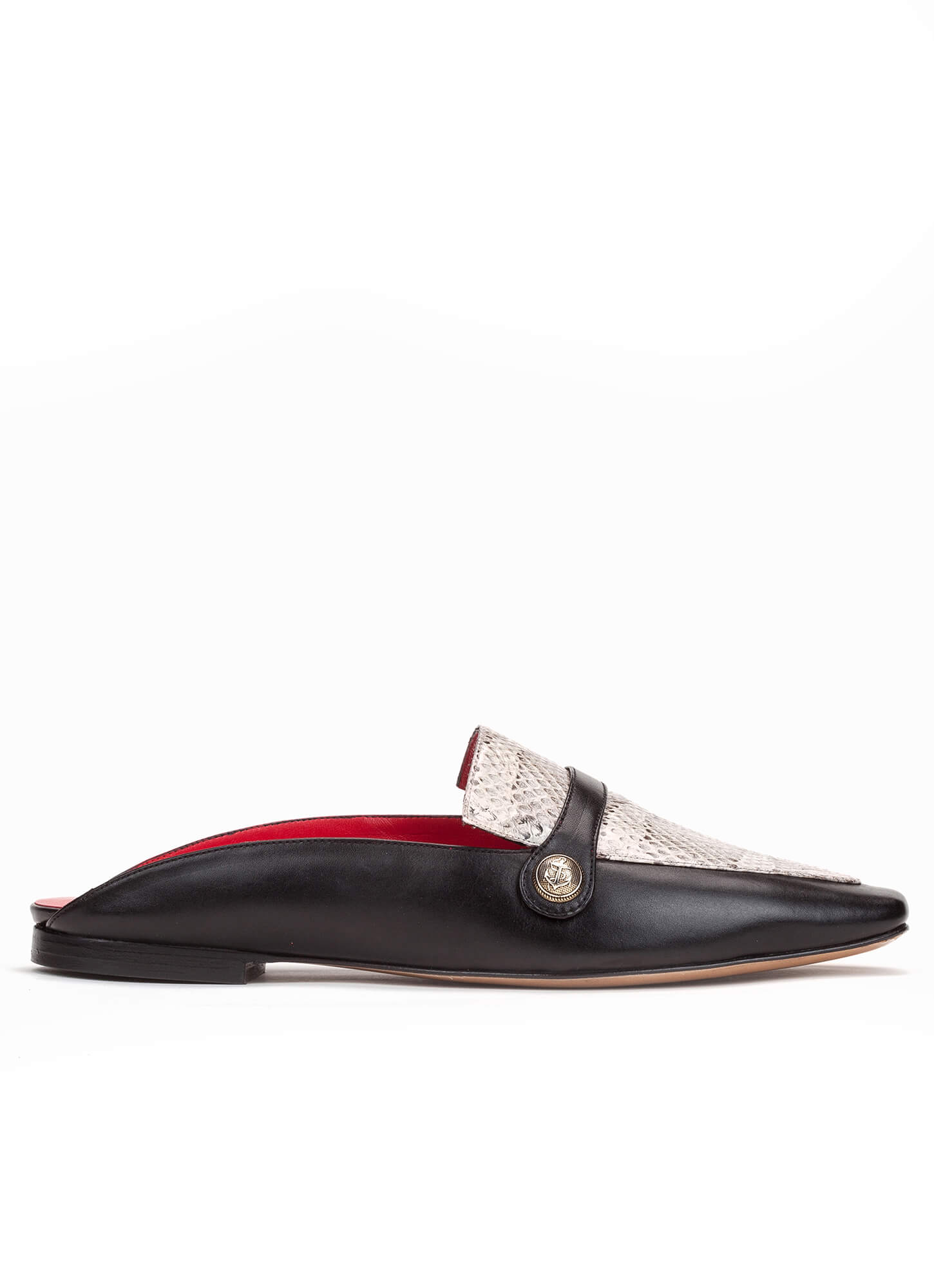 Black flat mule shoes online shoe store Pura Lopez . PURA LOPEZ