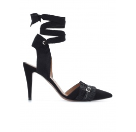 Black slingback high heel shoes Pura López