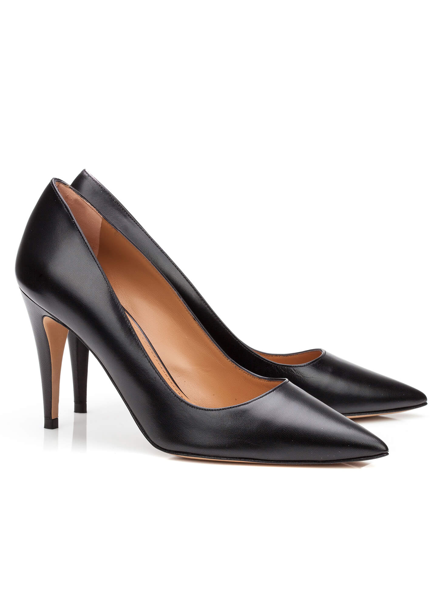High heel pumps in black leather - online shoe store Pura Lopez . PURA ...