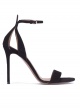 Black suede sandals with ankle strap