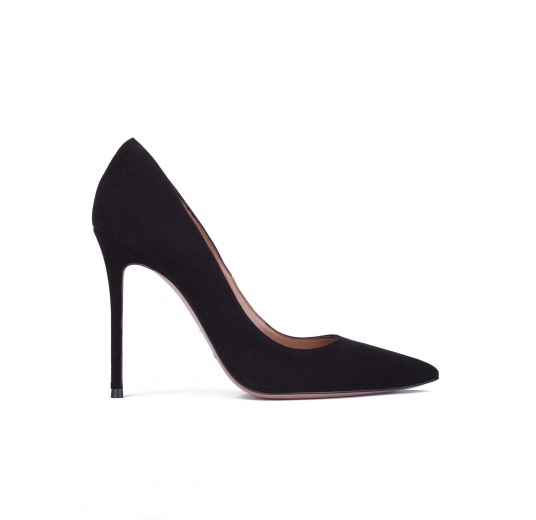 Black Metallic Sculptural Heel Textured Pumps - CHARLES & KEITH IN