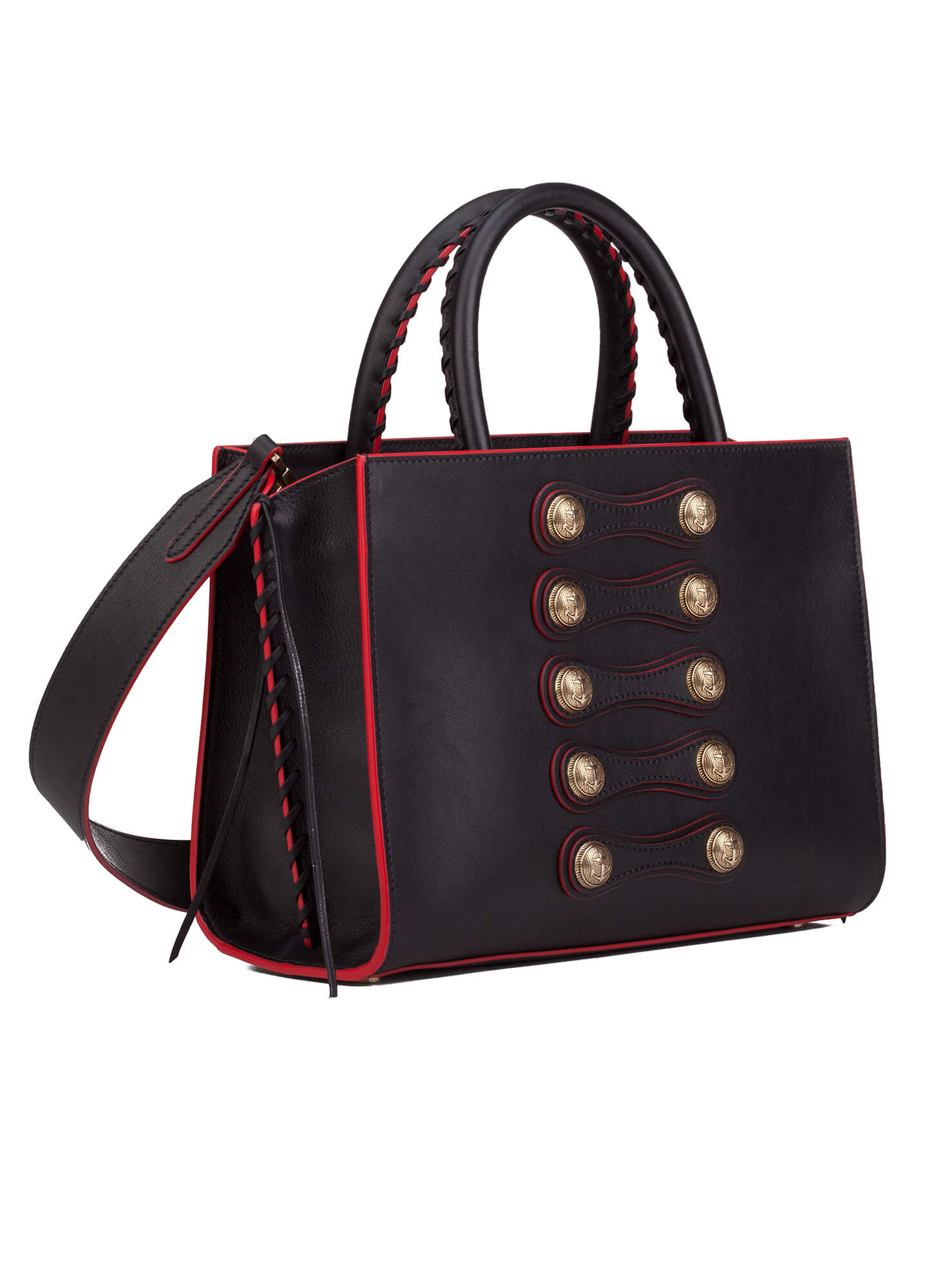 On Detailed Bag In Black Leather Official Pura Lopez On Detailed Bag In Black Leather Official Pura Lopez