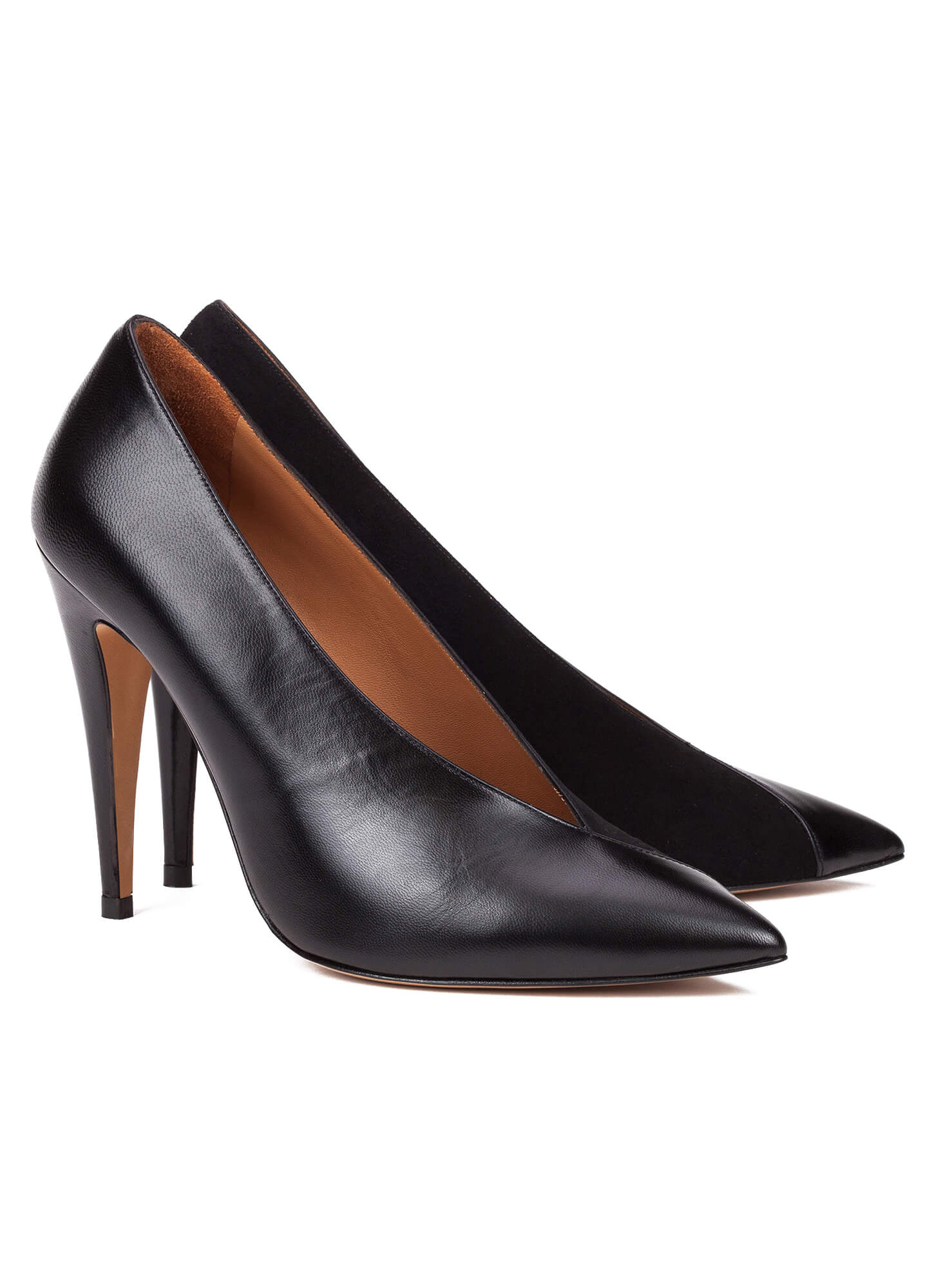 Burgundy V-cut high heel pumps - online shoe store Pura Lopez . PURA LOPEZ
