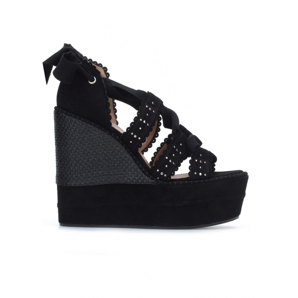 black sandals with laces