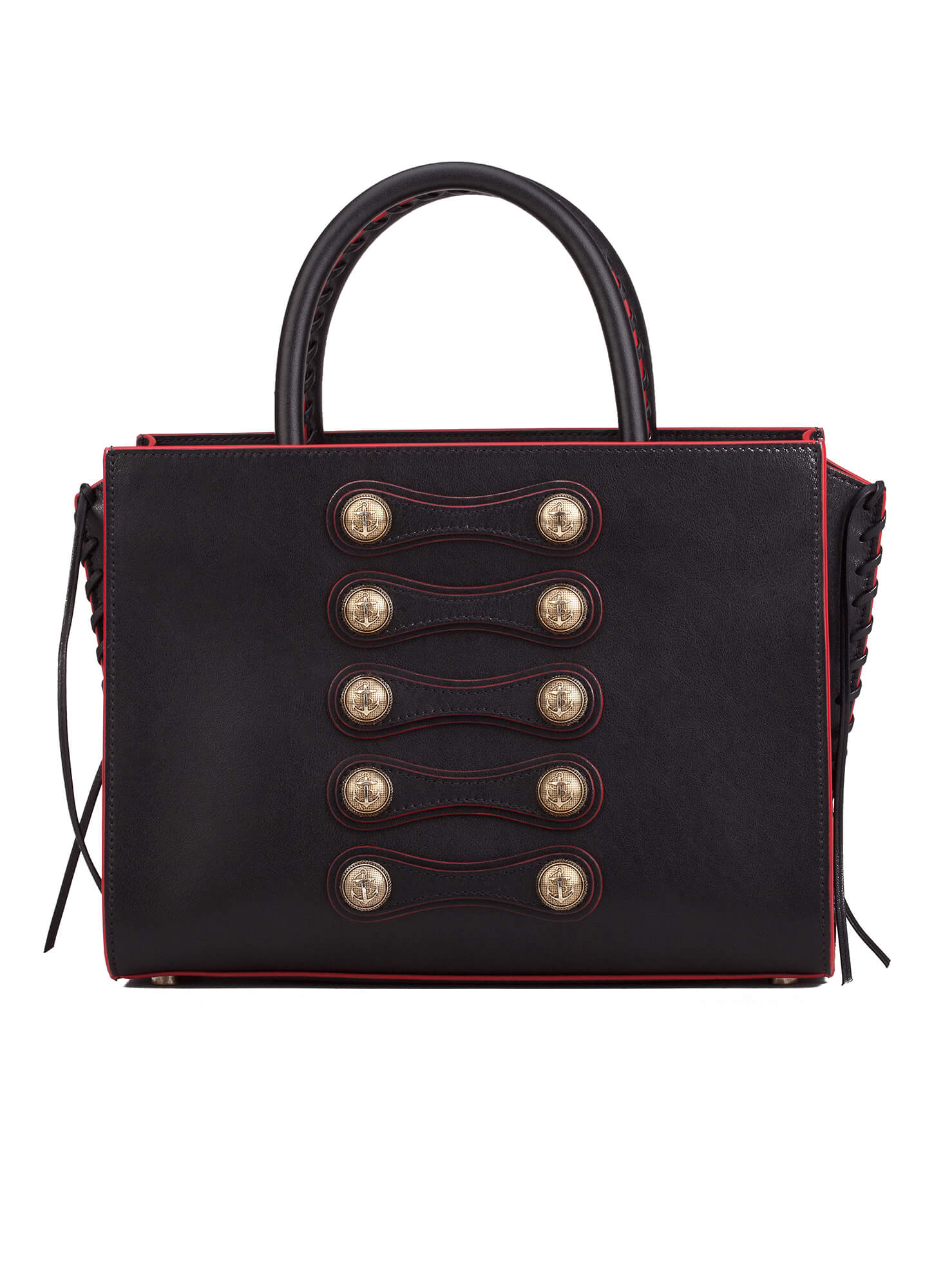 On Detailed Bag In Black Leather Official Pura Lopez On Detailed Bag In Black Leather