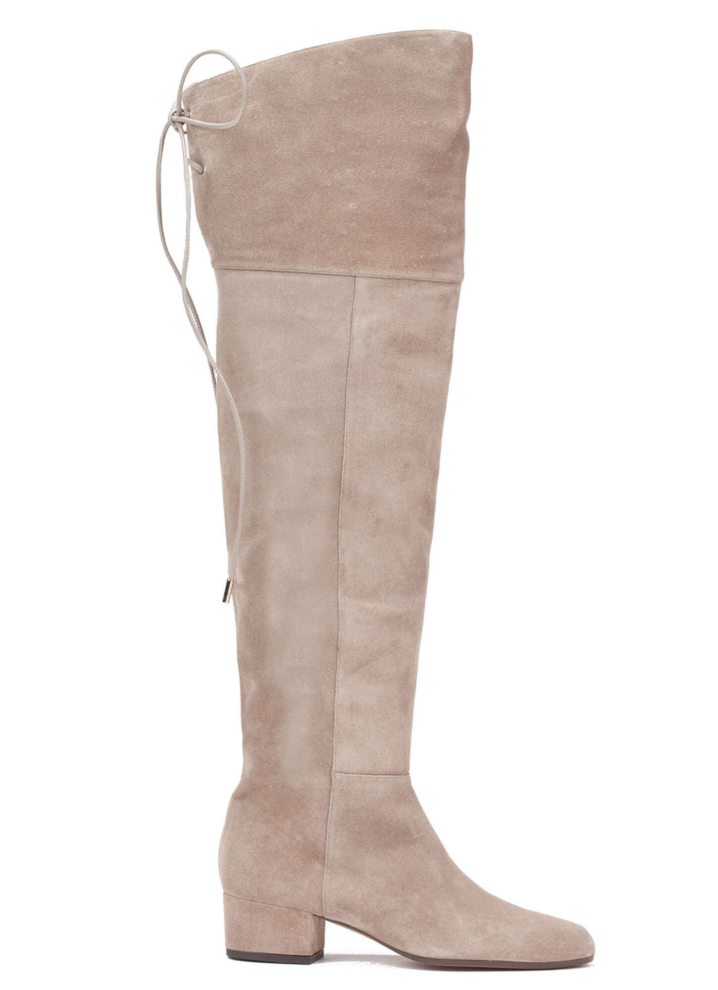 suede knee boots taupe