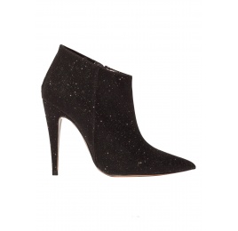 Botines de tacón alto en glitter negro Pura López