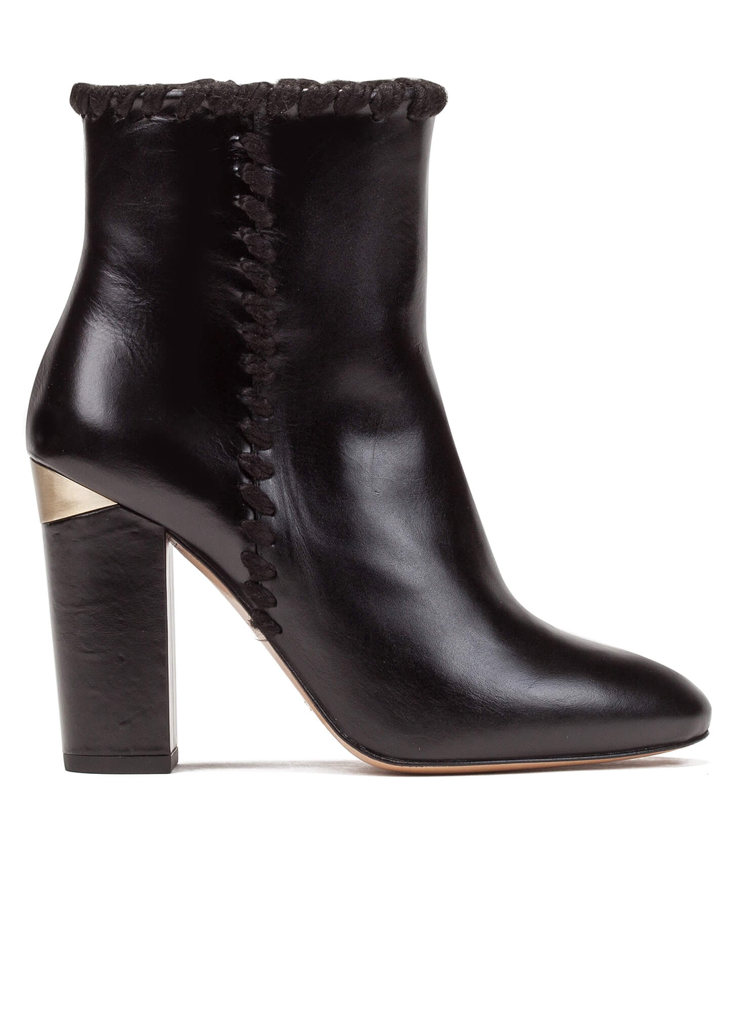 ankle heel boots leather