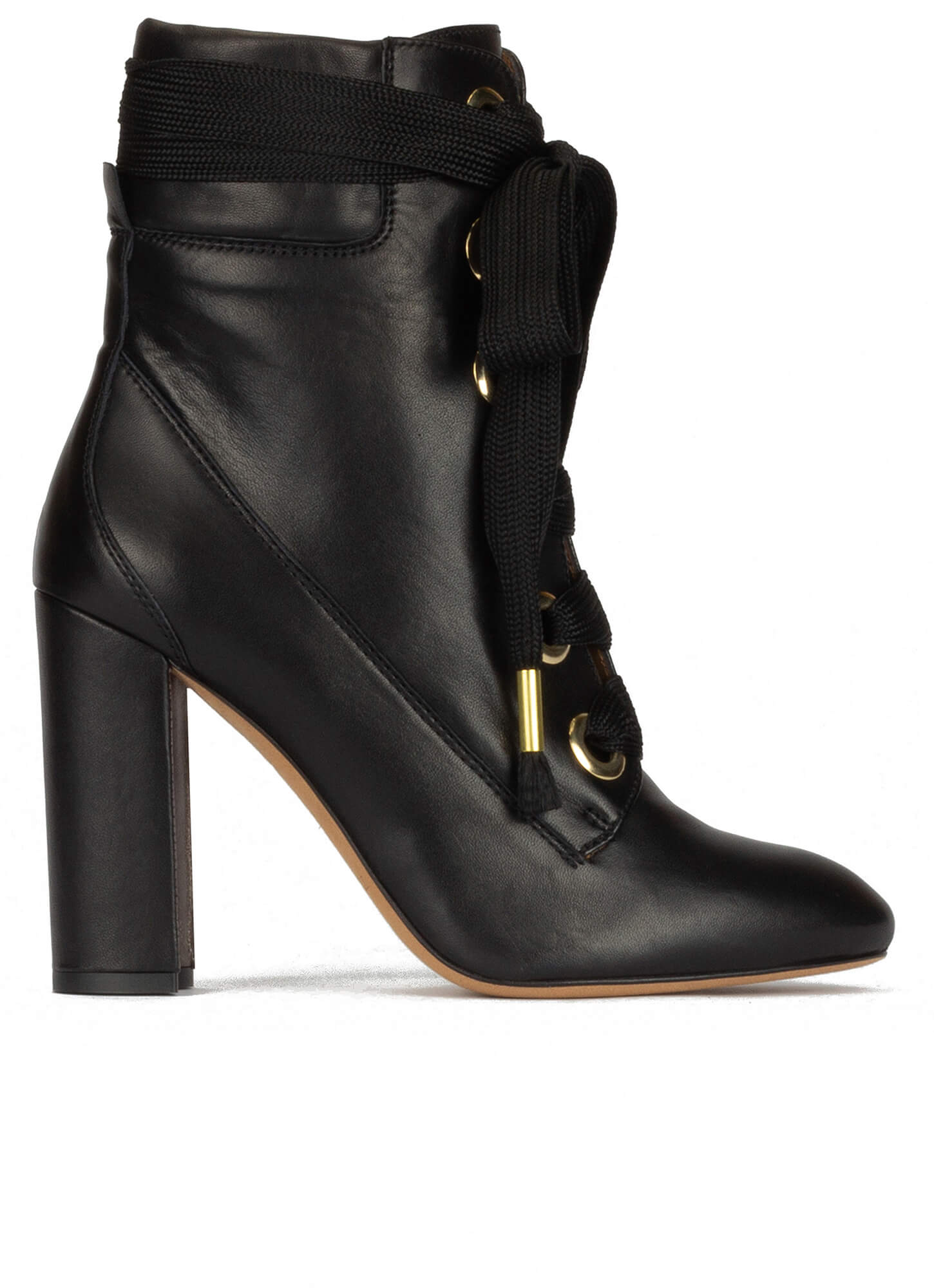black high block heel boots