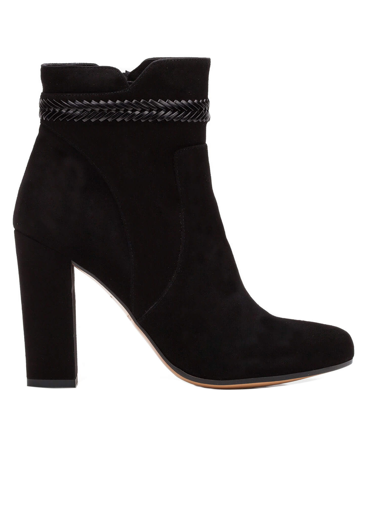 botines tacon alto negro