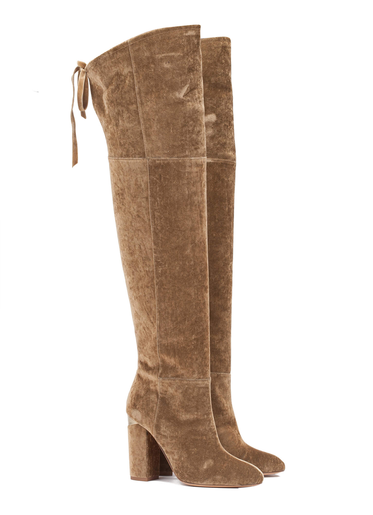 velvet heeled boots