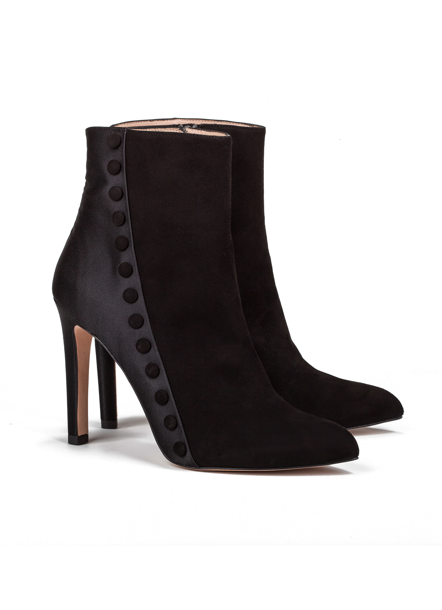 High heel ankle boots in black suede - online shoe store Pura Lopez ...