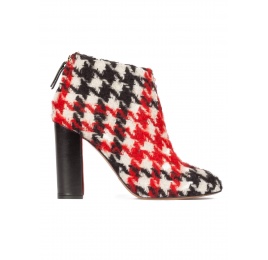 Houndstooth high block heel ankle boots Pura López