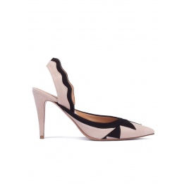 Two-tone suede slingback pumps Pura López