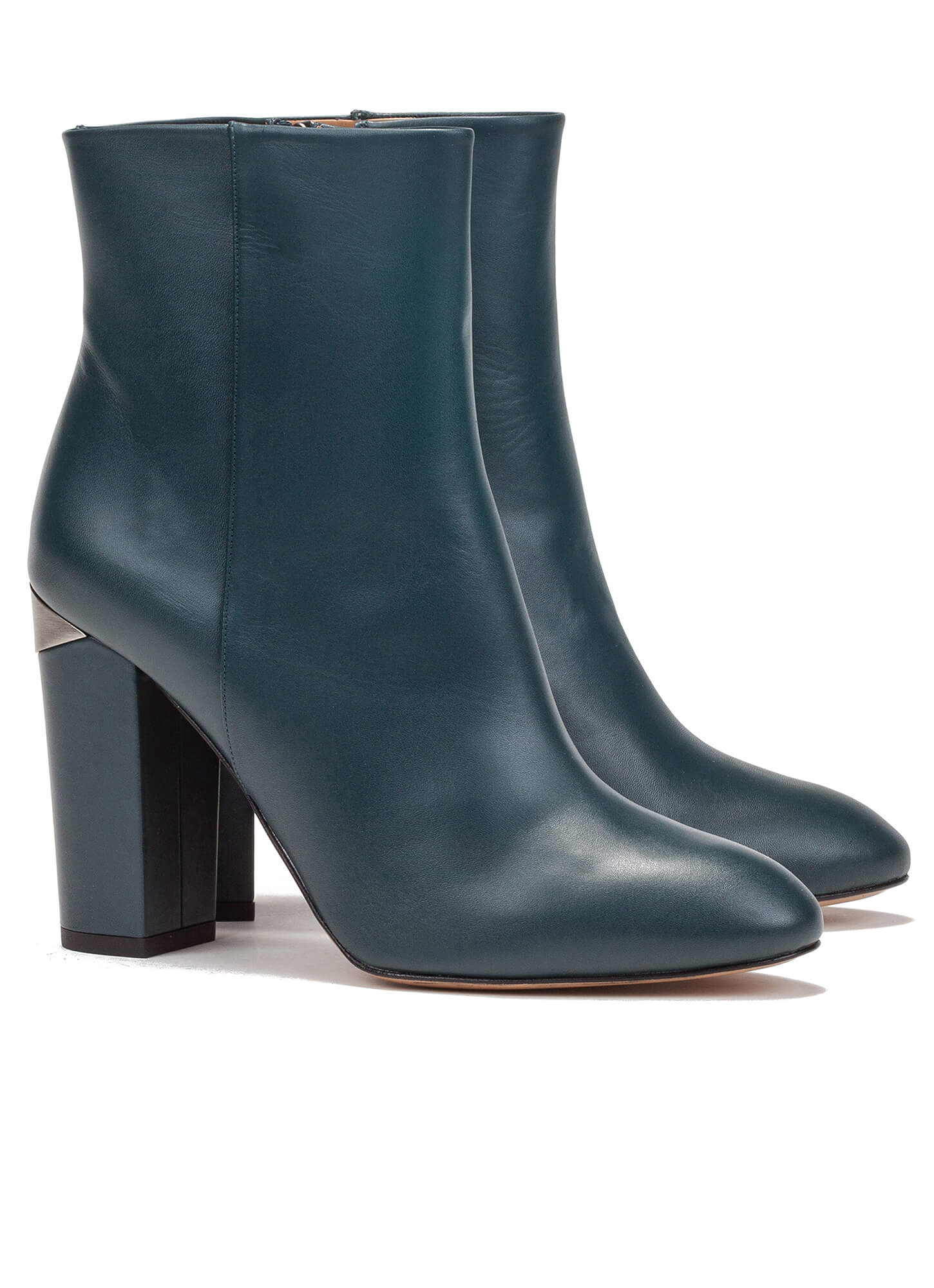Blue high block heel ankle boots - online shoe store Pura Lopez . PURA ...