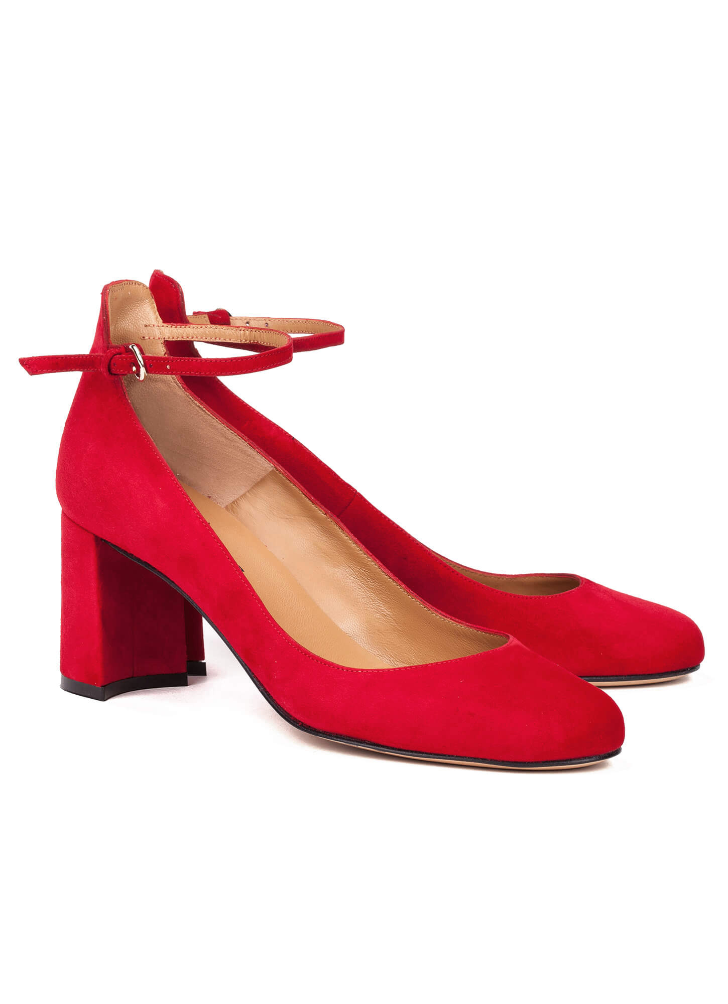 red flat heel shoes