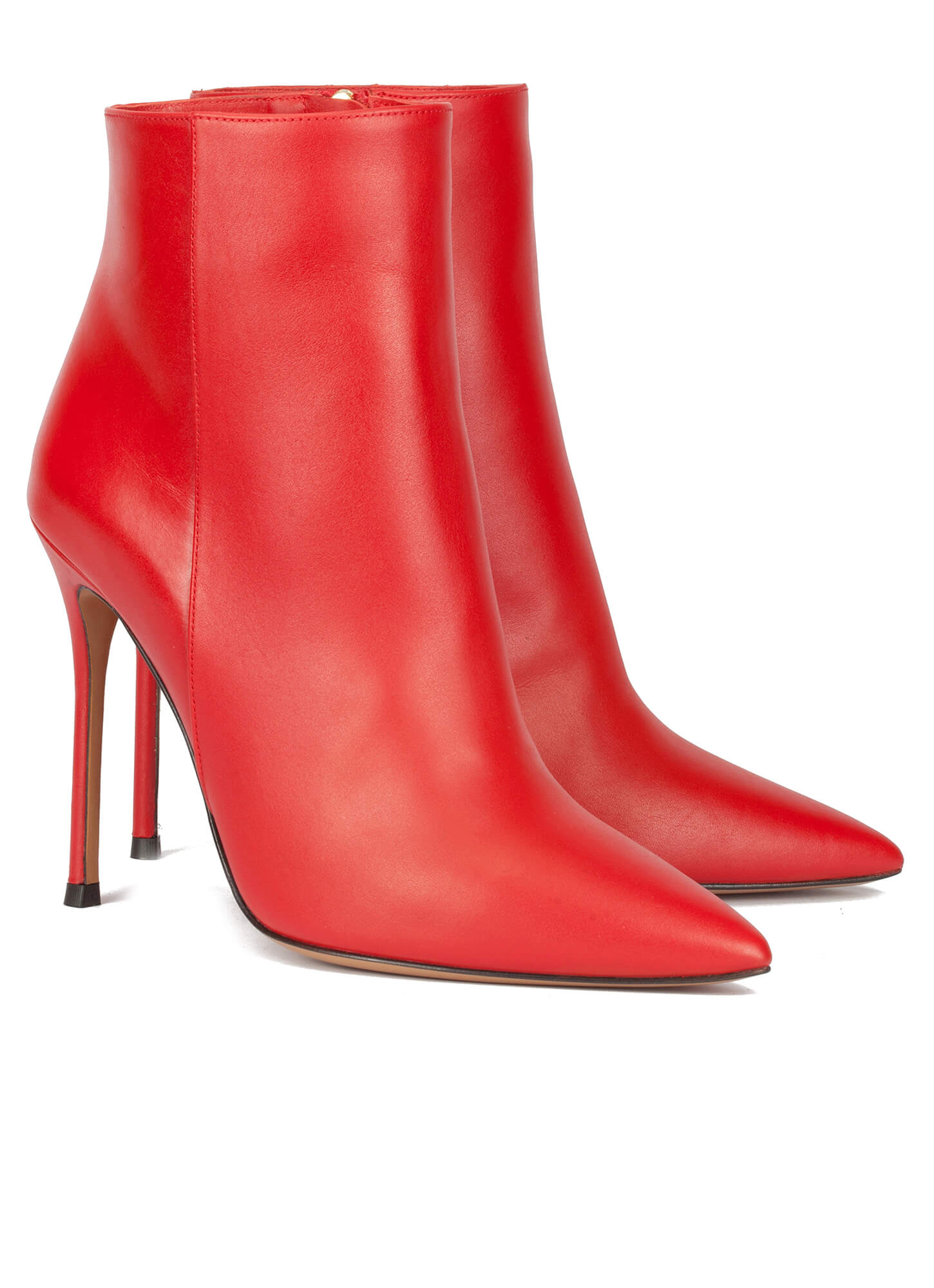 Red high heel ankle boots . PURA LOPEZ