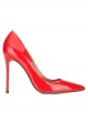 Red patent leaher pointy toe pumps
