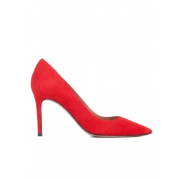 Red suede classic heels Pura López