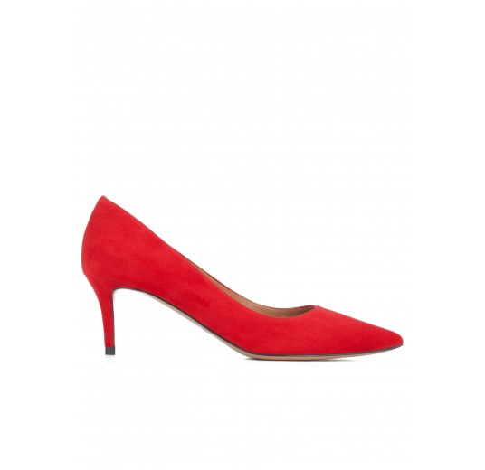 red pumps mid heel