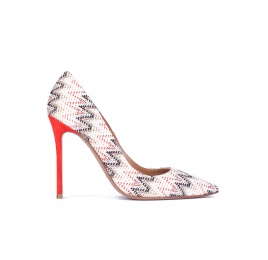 Multicolored fabric heeled pumps Pura López