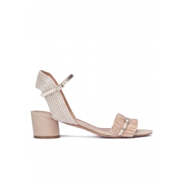 Mid block heel sandals in neutral hues Pura López