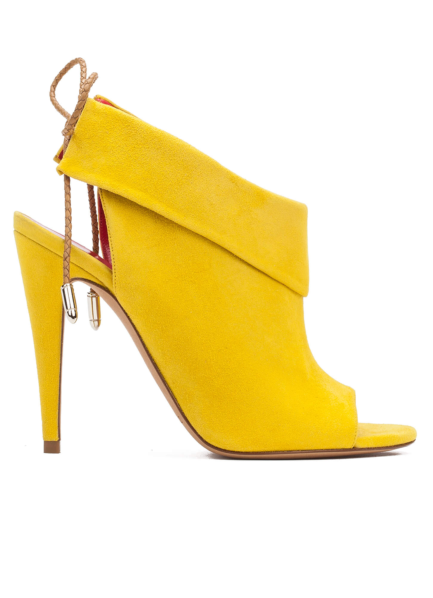 High heel sandals in yellow suede online shoe store Pura Lopez . PURA
