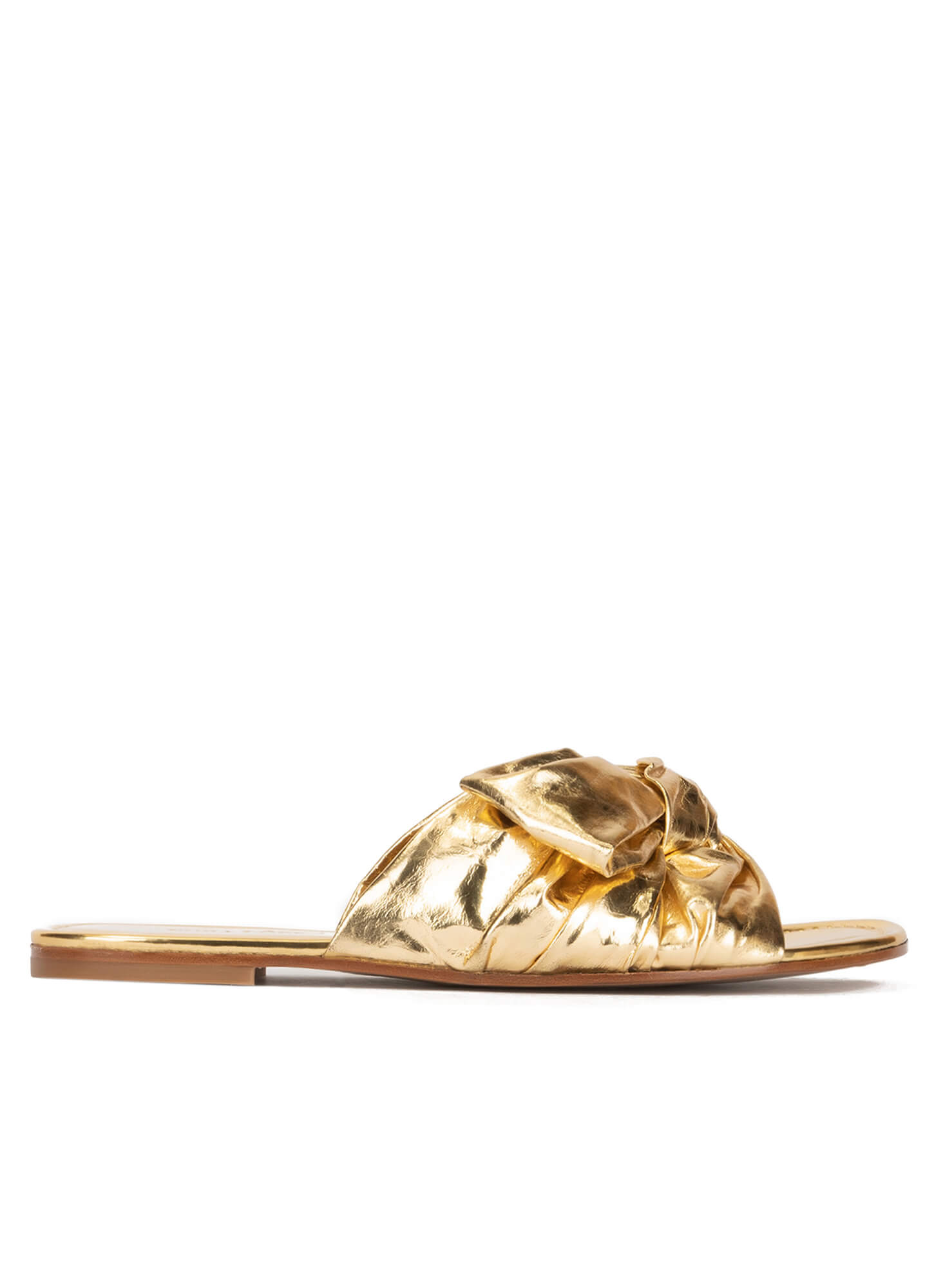 gold bow sandals