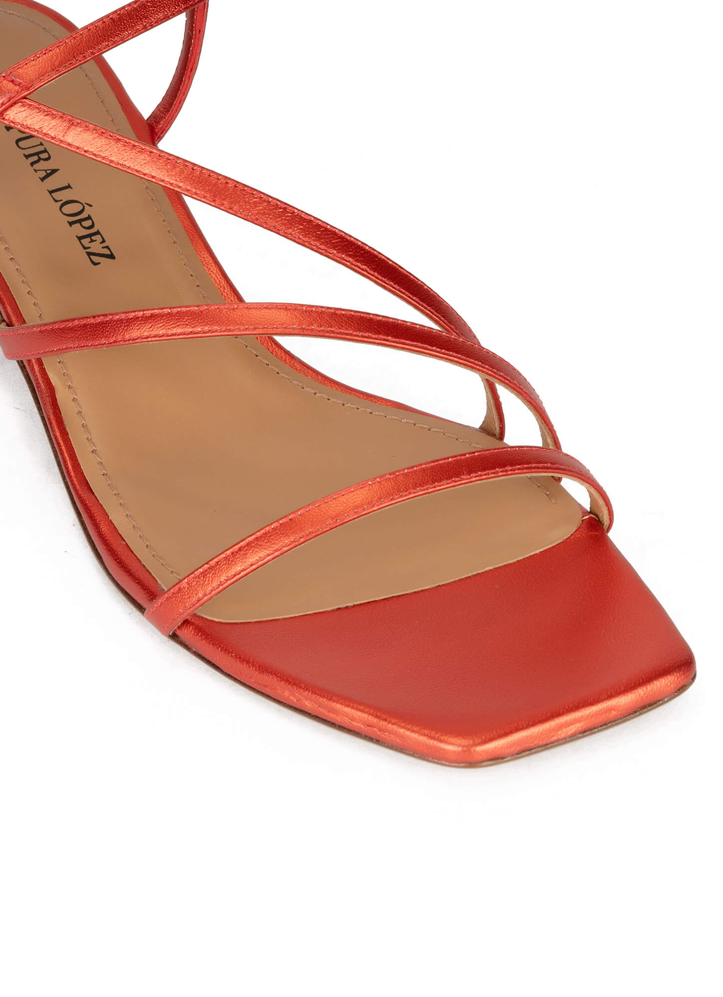 coral strappy sandals