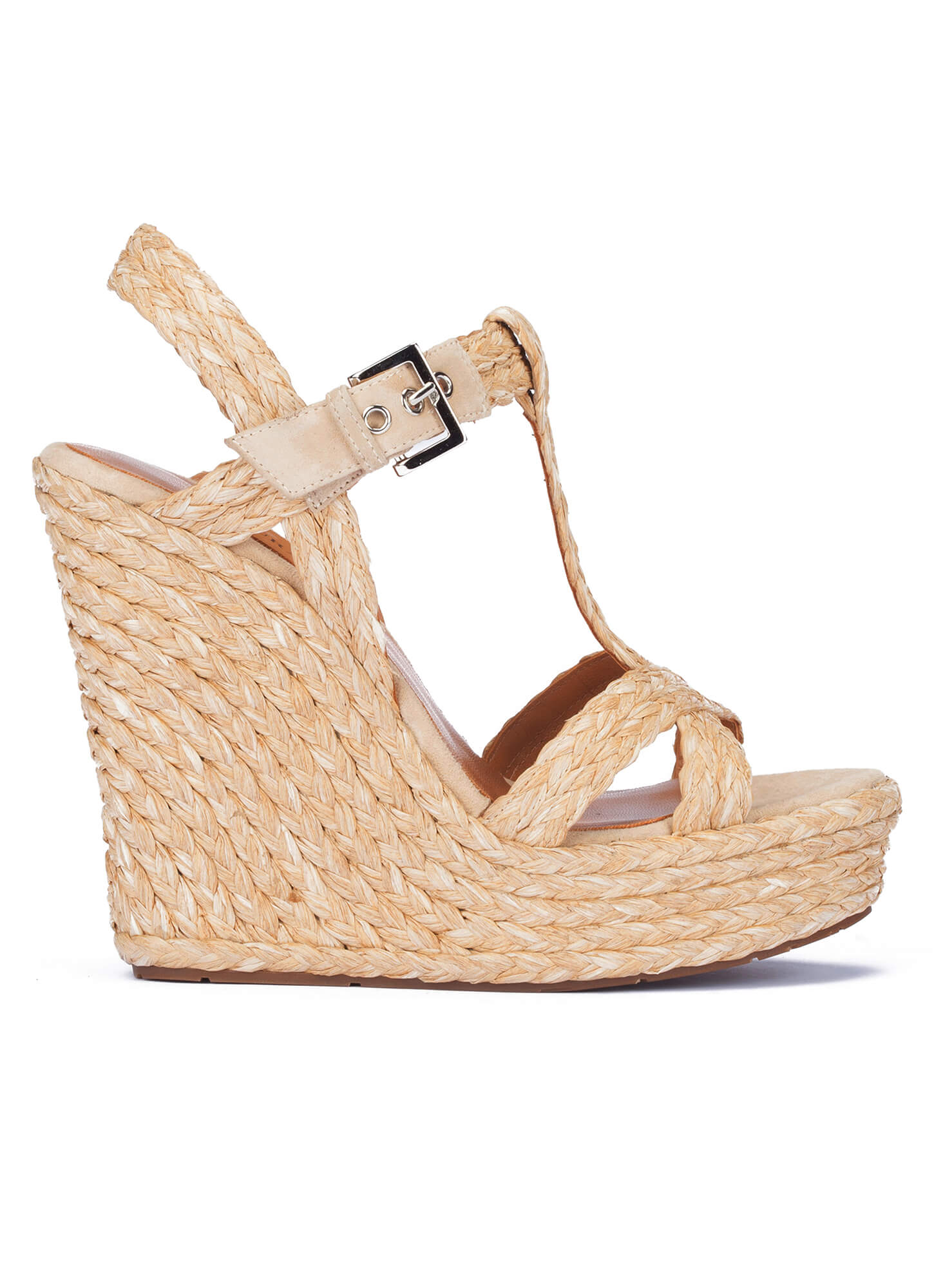 Espadrille sandals in sand raffia online shoe store Pura Lopez . PURA