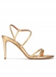 High stiletto heel sandals in gold leather