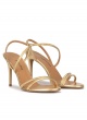 High stiletto heel sandals in gold leather
