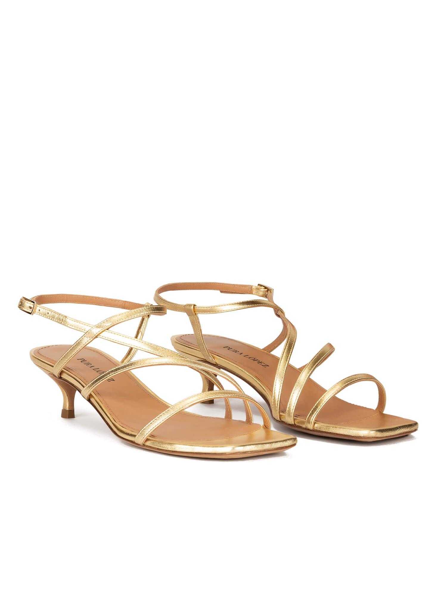 gold strappy sandals mid heel