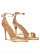 Ankle strap platform high heel sandals in gold leather