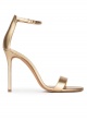 Golden leather heeled sandals