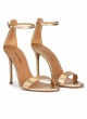 Golden leather heeled sandals