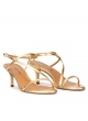 Strappy mid stiletto heel sandals in gold leather