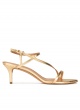 Strappy mid stiletto heel sandals in gold leather