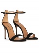 Black suede ankle strap high heel sandals