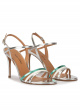 High stiletto heel sandals in multicoloredmetallic leather