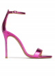 Fuchsia heeled sandals in metallic leather