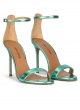 Aquamarine heeled sandals in metallic leather