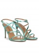 Aquamarine high heel sandals with metallic leather straps