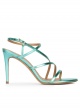 Aquamarine high heel sandals with metallic leather straps