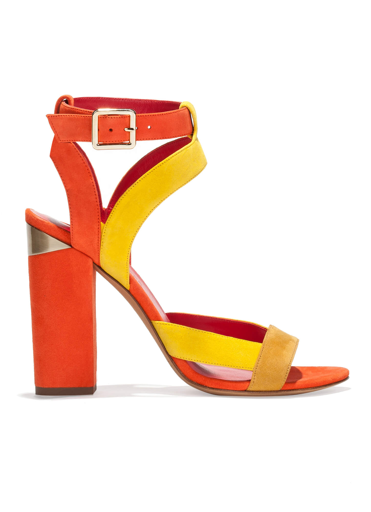 Sandalias multicolor de tacón ancho - tienda de zapatos Pura López