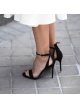 High heel sandals in black suede - online shoe store Pura Lopez